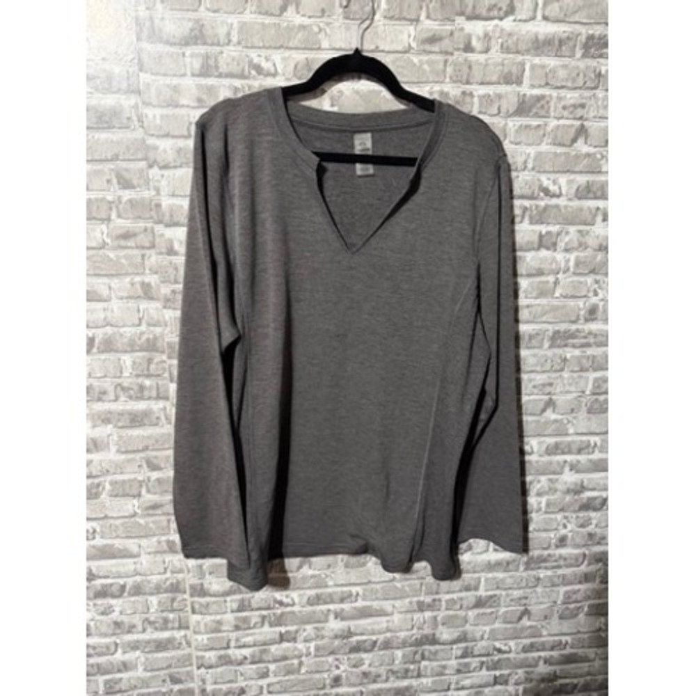Mono B Split Collar‎ Long Sleeve Tee